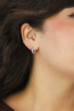 Clearance Amaya Silver Hoops Earrings