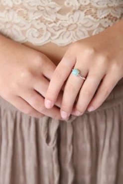 Hot Amazonite Jolie Square Stone Ring Rings