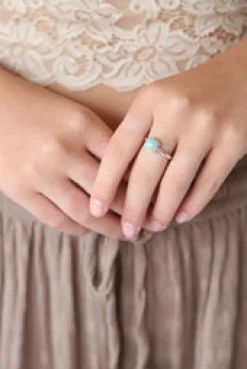 Hot Amazonite Jolie Square Stone Ring Rings