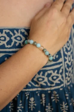 Hot Aqua Agate Beaded Bracelet Fashion Jewellery|Bangles & Bracelets