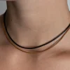 Outlet Black Leather Necklace Necklaces And Pendants