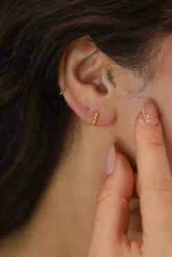 Online Blade Gold Hoops Earrings