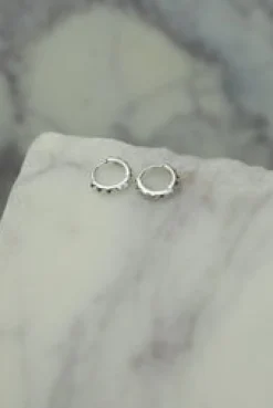 Clearance Blade Silver Hoops Earrings
