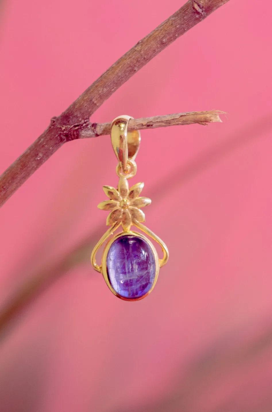 Online Bloom Flower Pendant Kyanite Necklaces And Pendants
