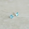 Sale Blue Topaz Claw Set Studs Earrings