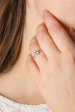New Blue Topaz Ivy Gemstone Ring Rings