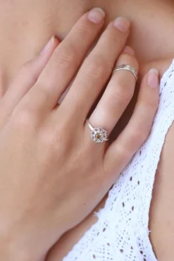 Clearance Citrine Flower Ring Rings