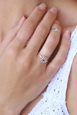 Clearance Citrine Flower Ring Rings
