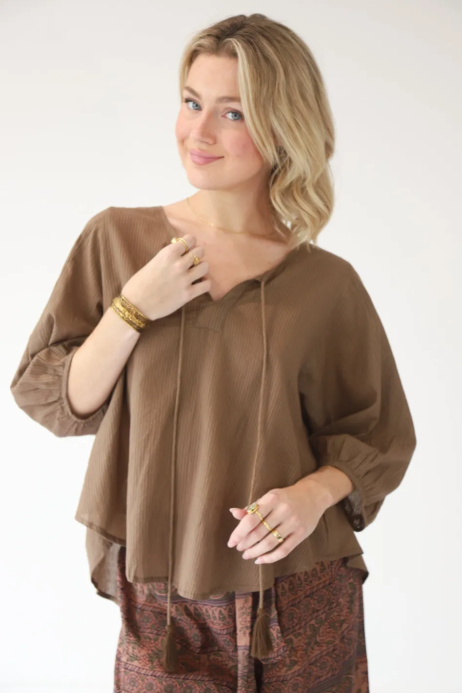 Online Cossack Top Free Size|Tops & Shirts