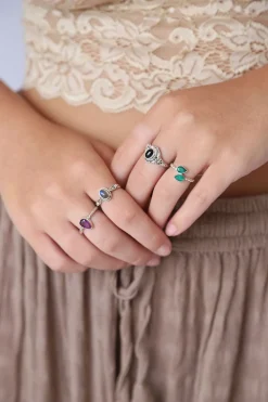 New Emerald Double Leaf Wrap Ring Rings