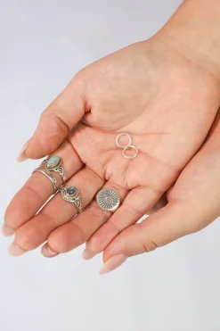 Hot Estele Silver Hoops Earrings