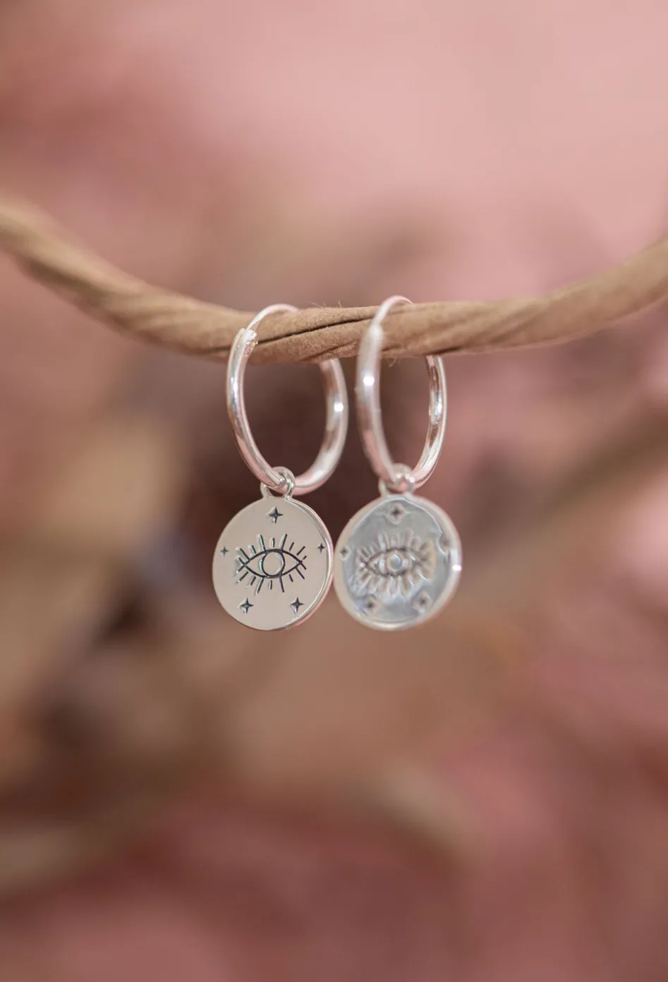 Fashion Eye Disc Charm Hoops Studs And Hoops