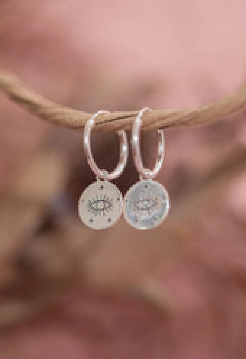 Fashion Eye Disc Charm Hoops Studs And Hoops