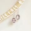 Clearance Faceted Amethyst Oval Drops Earrings