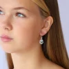 Clearance Faceted Blue Topaz Teardrops Earrings