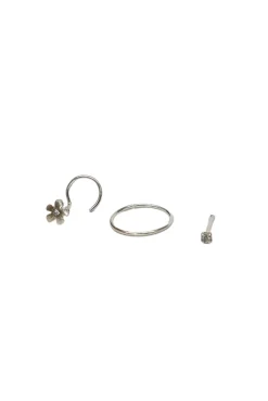 Outlet Flora Zirconia Nose Stud Pack Body Jewellery