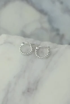 Sale Gale Silver Dotted Hoops Earrings