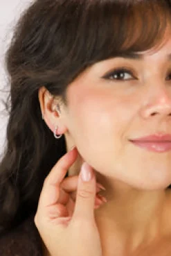 Sale Gale Silver Dotted Hoops Earrings