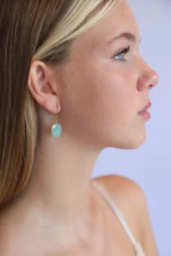 Clearance Gold Amazonite Faceted Drops Earrings