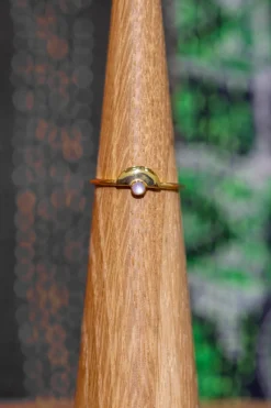 Outlet Gold Arc Pink Shell Ring Rings