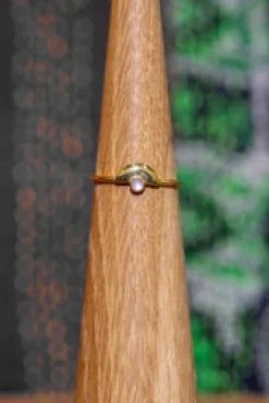 Outlet Gold Arc Pink Shell Ring Rings