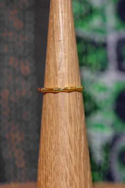 Hot Gold Bamboo Band Rings