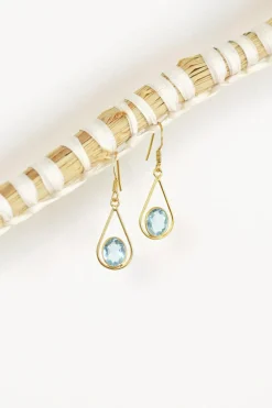 Fashion Gold Blue Topaz Earrings Earrings