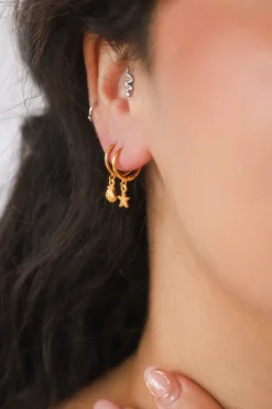 Online Gold Clam & Star Earrings Earrings