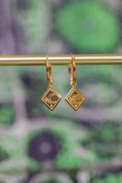 Clearance Gold Diamond Drop Hoops Studs And Hoops|Earrings