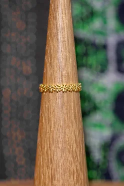 Hot Gold Flower Band Rings