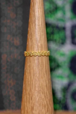 Hot Gold Flower Band Rings