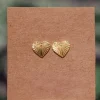 Best Gold Libi Heart Studs Studs And Hoops|Earrings