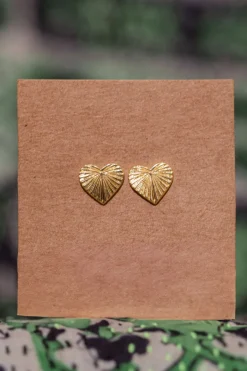 Best Gold Libi Heart Studs Studs And Hoops|Earrings