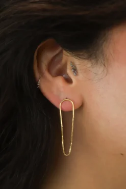 Clearance Gold Roxie Chain and Hook Earrings Studs And Hoops|Earrings