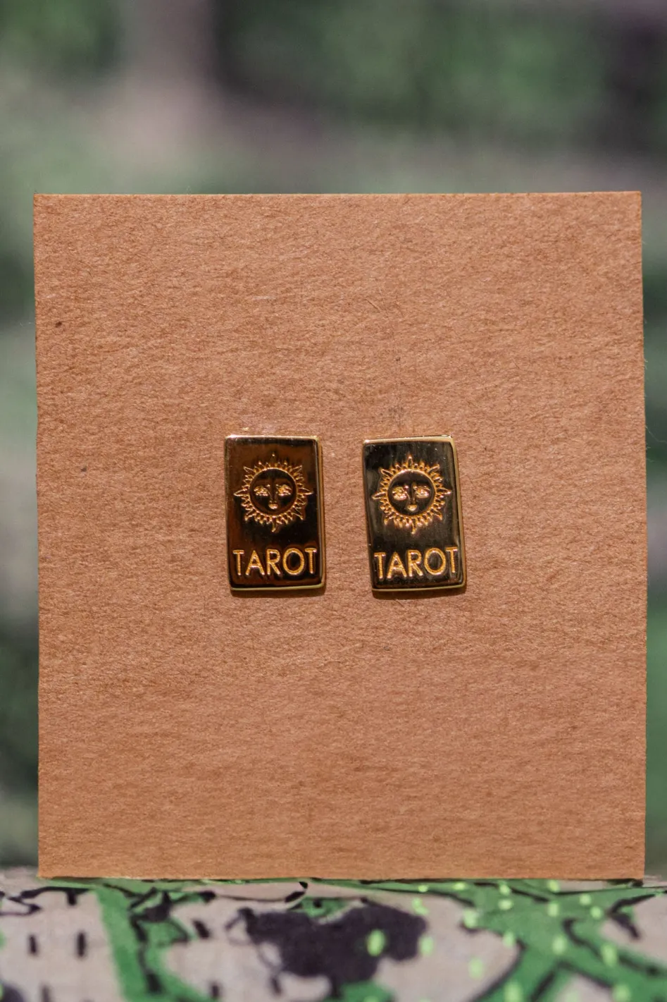 Clearance Gold Square Tarot Studs Studs And Hoops|Earrings
