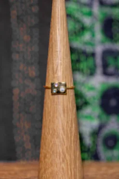 New Gold Square Triple Ring Rings