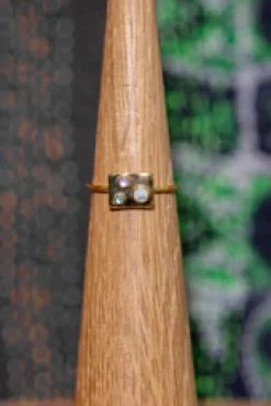 New Gold Square Triple Ring Rings