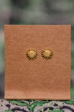 New Gold Sunflower Studs Studs And Hoops|Earrings