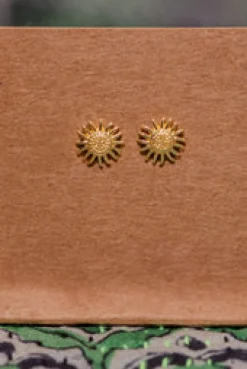 New Gold Sunflower Studs Studs And Hoops|Earrings