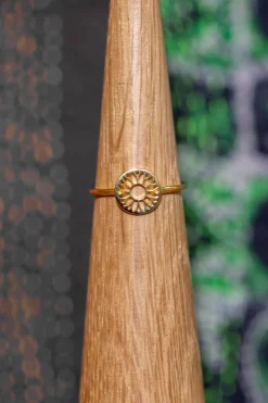 Hot Gold Sunny Flower Ring Rings