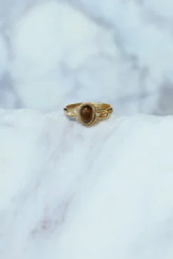 Outlet Gold Tigers Eye Cardi Ring Rings