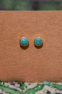 Outlet Gold Turquoise Studs Studs And Hoops|Earrings