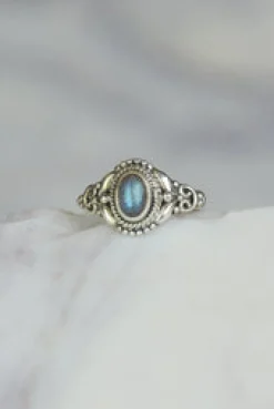 Hot Labradorite Betty Oval Ornate Ring Rings