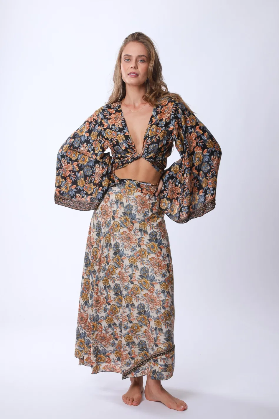 New Long Sunday Monday Wrap Skirt Skirts