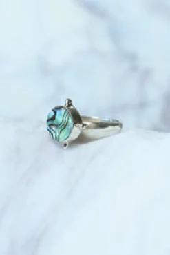 Online Paua Round Yuet Stone Ring Rings