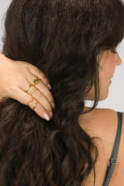 Discount Peridot Gold Agatha Claw Set Ring Rings