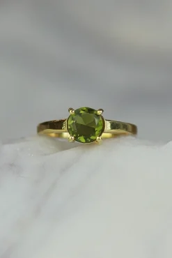 Discount Peridot Gold Agatha Claw Set Ring Rings