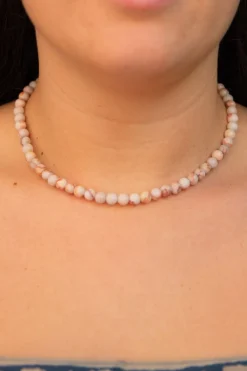 Fashion Pink Jasper Beaded Necklace Fashion Jewellery|Necklaces And Pendants