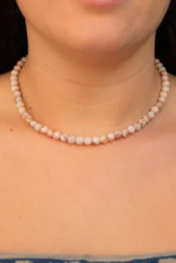 Fashion Pink Jasper Beaded Necklace Fashion Jewellery|Necklaces And Pendants