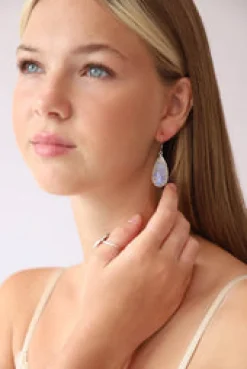 Clearance Rainbow Moonstone Chand Earrings Earrings